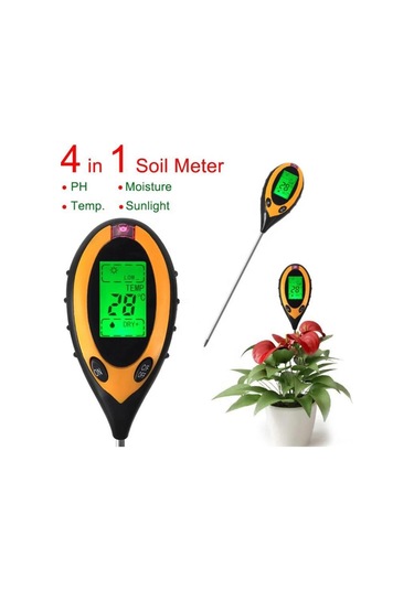 Singree Bitki Toprak Test Cihazı - 4'lü Fonksiyonlu Ph, Nem, Sıcaklık, Işık Hızlı Ölçüm Yapar 112 Karakter