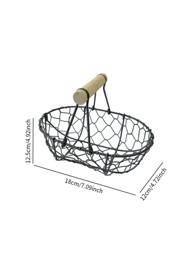 Suntek Tel Yumurta Sepeti Retro Rustik Demir Depolama Çiftlik Kahve