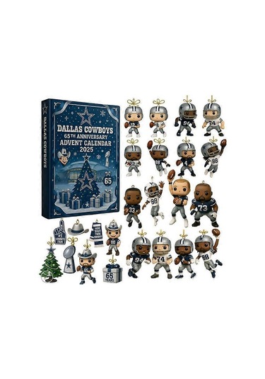 Dallas Cowboys 2025 Christmas Countdown Advent Blind Box Christmas Tree Decoration Acrylic Pendant
