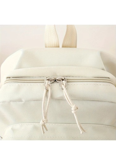 Honeybeeshop Mavi Kolye Ucu 5li Duz Renk Canvas Okul Cantasi Seti Buyuk Kapasiteli Sirt Cantasi