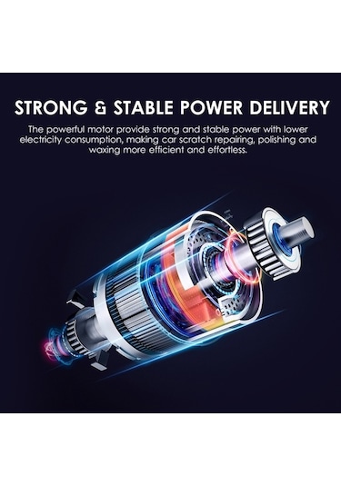 Pazly 60w Taşınabilir Araba Cilalama Makinesi, 8500 Rpm, Usb Şarj, Çizik Giderme, Mavi