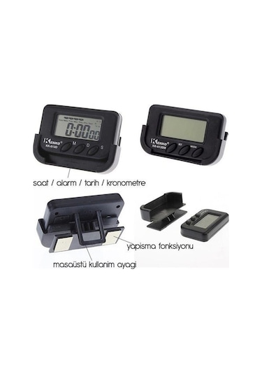River World Ev Ve Araç Tipi Dijital Saat Kronometreli Alarmlı Pill