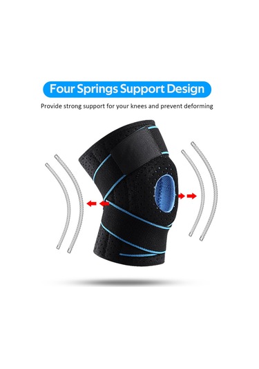 Wezone Neopren Ve Silikon Malzemeli Soğutucu Spor Dizlik - Koşu, Basketbol, Bisiklet İçin Mavi Mavi