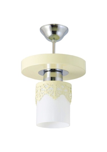 Tekli Modern Spor Model Yuvarlak Tepsi Taclı Krem Avize