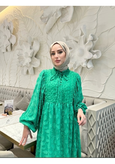 Olla Collection Tüylü Şifon Elbise Benetton