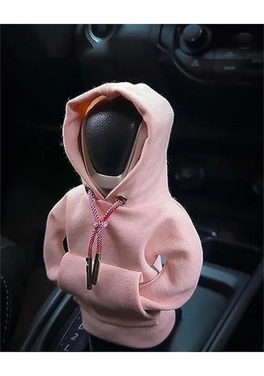 Novahub Pembe Hoodie Araba Vites Kapağı Moda Vites Hoodie Araba Vites Topuzu Kapağı Manuel Kolu Dişli Kazak Değişim Kolu Kapağı Pembe Pembe