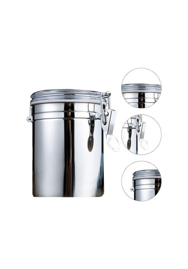 Pazly 1 Adet Paslanmaz Çelik Mühürlü Teneke Kutu Depolama Şişeleri 10x16 Cm Kahve Unu Şeker Konteyner Tutucu Ev St Gümüş
