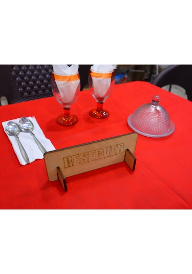 Deepcraft Ahşap Masa Rezerve Yazısı Restoran & Kafe Rezerve