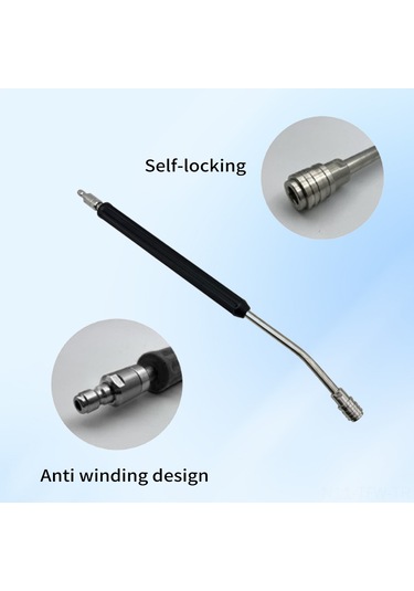 Tenfowee Paslanmaz Çelik Uzatma Çubuğu - 55cm Yeşil - 1/4" Hızlı Bağlantılı Basınçlı Yıkama Aksesuarı