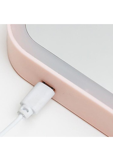 Suntek Usb Makyaj Kozmetik Döner Ayna Dokunmatik Ekran Pembe Tek Işık