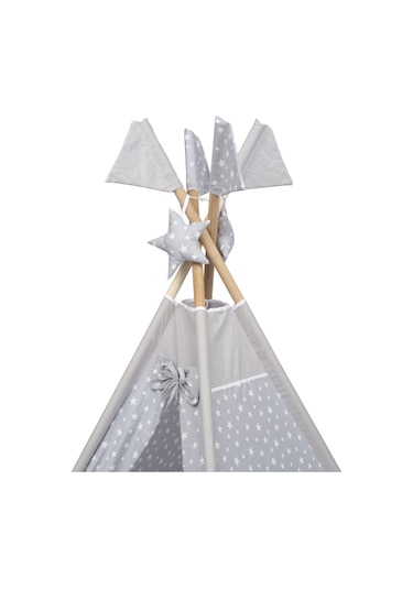 Exorbaby Xl Büyük Boy Ahşap Ve Pamuklu Oyun Çadırı , Oyun Evi Gri