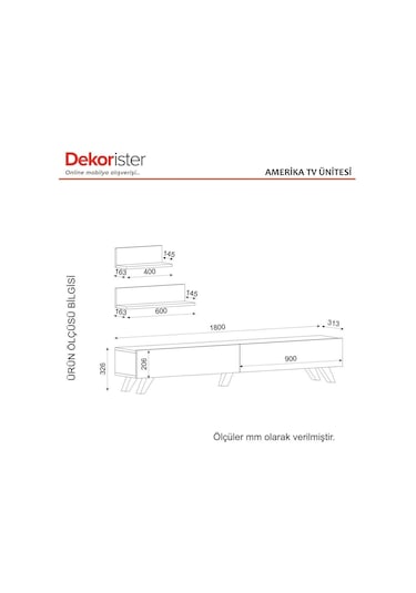 Dekorister Amerika Tv Ünitesi Beyaz-Ceviz