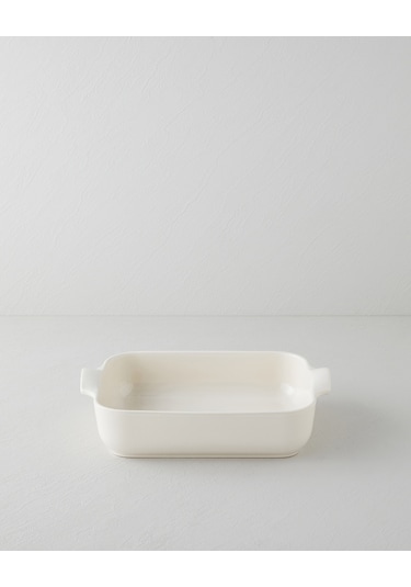 English Home Hecha Seramik Dikdörtgen Fırın Kabı 32 Cm Krem Krem