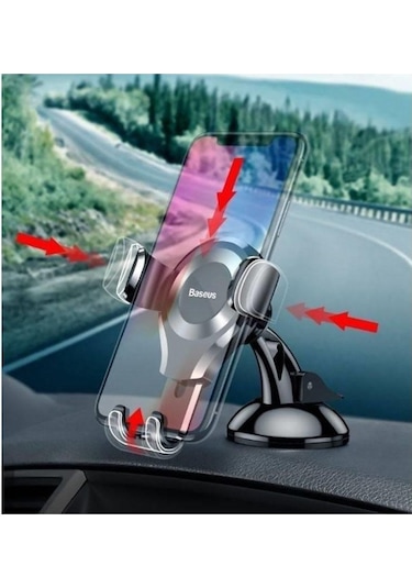 Osculum Type Gravity Araç Içi Vakumlu Telefon Tutucu Siyah