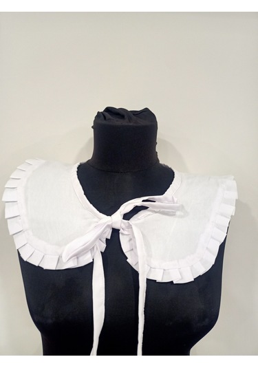 Kadın Fırfır Detay Gömlek Yaka Beyaz