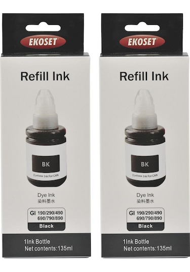 Ekoset Canon Pixma G2410 Uyumlu Siyah Mürekkep 2 Adet 135 Ml