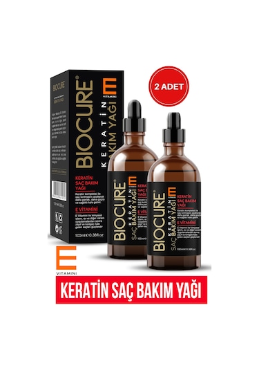 Biocure E Vitamini Katkılı Keratin Saç Bakım Yağı 2 x 100 ML