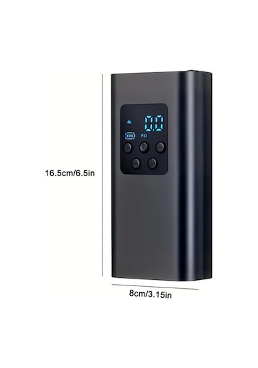 Primepickings 150psı Kablosuz Şişirme Cihazı Black Dy Lm Taşınabilir Dijital Ekranlı Usb C Şarjlı Araç Bisiklet Motor Spor Ekipmanları İçin Kompresör