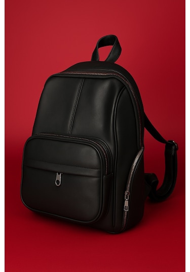 Newish Polo Donna Model Sırt Çantası-yıkama Suni Deri Siyah