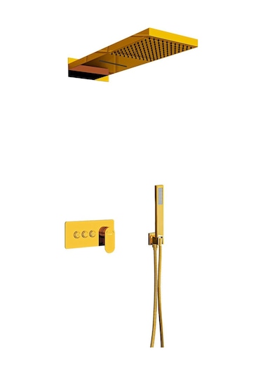 Fause Fau110-G Ankastre Comfort Panel Şelale Duş Seti Altın