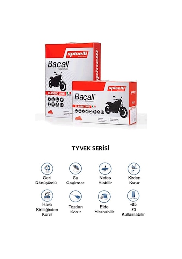 Spinelli Tyvek Motosiklet Brandası E1 Gümüş