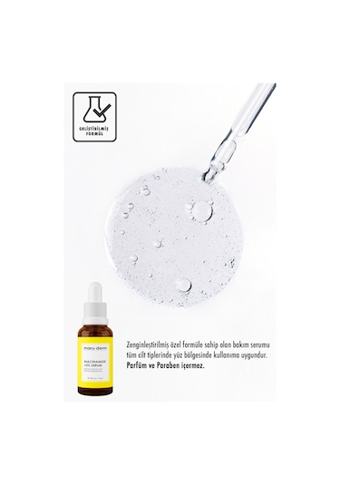 Maruderm Niacinamide %10 + Hyalüronik Asit + Panthenol Cilt Bakım Serumu 30 ML