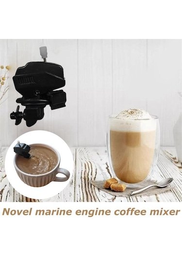 10 Adet Tekne Motoru Kahve Karıştırıcı, Paslanmaz Çelik Klipsli İçecek Karıştırıcı, Siyah