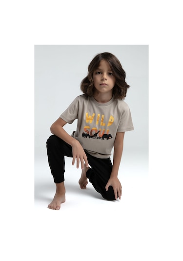 Rolypoly Erkek Çocuk Krem Pijama Takımı 5274-47555 Krem