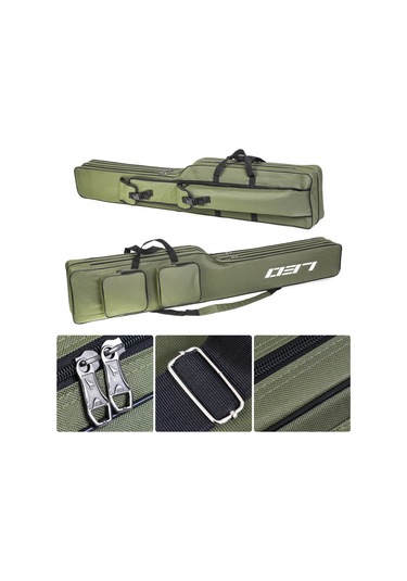 Jeehugo 130 Cm Poliester Balıkçılık Çantası - İki Ana Bölme, 4 Cep Ve Ayarlanabilir Askı - Profesyonel Ve Başlangıçcılar İçin