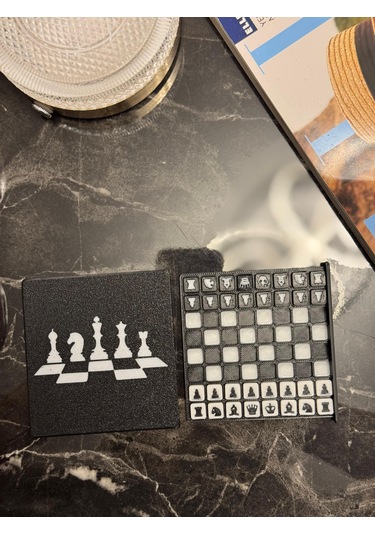 Cep Santrancı - Kompakt Ve Taşınabilir 8cm X 8cm Boyutunda 3d Baskılı Satranç Seti