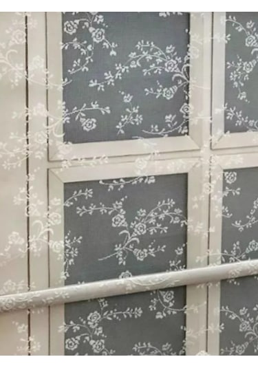 Çiçek Desen Çiftli Sistem Mekanizmalı Tül Ve Stor Perde Beyaz