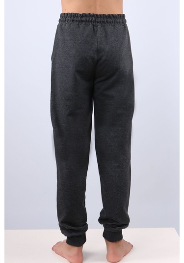 Çocuk Unisex Okul Eşofman Altı Ribanalı C8 Koyu Gri