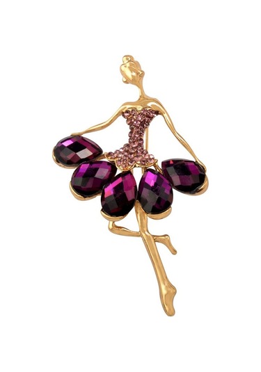 Suntek Charm Güzel Kristal Noel Bale Kız Broş Pin Giyim