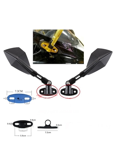 Racing Motosiklet Tek Girişli Aynayı 2 Vidalıya Çevirici Adaptör