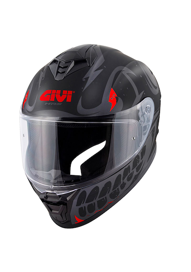 Givi 50.x Bones Motosiklet Kaskı Mat Siyah - Kırmızı