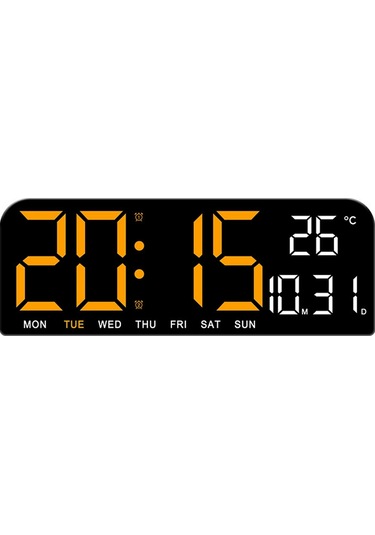 Tenfowee Renkli Led Dijital Alarm Saat - Sıcaklık, Tarih, Hafta Günü Gösterimi, Güneş Işığı Sensörlü, 12/24 Saat Formatı, Ev Ofis Kullanıma Uygun Turuncu Yeşil