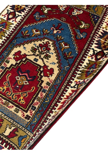 El Dokuma Sıfır Yahyalı Namazlık 77x120 Yün Kök Boya Seccade