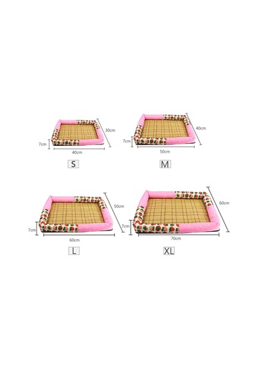 Maiyame Pet Summer Cool Mat Hasır Bambu Uyku Yatağı Orta Boy Evcil Köpek Kedi İçin Rahat Yastık 11