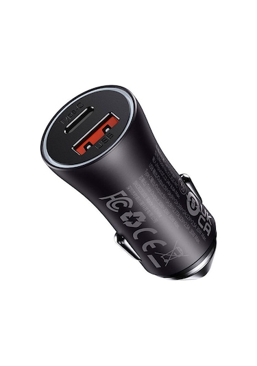 Baseus Golden Contactor Dual 60W Type-C+ Usb Hızlı Araç Çakmaklı Siyah