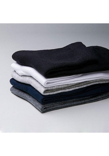 Beyaz 5 Çift/grup Yüksek Kaliteli Erkek Pamuk Çorap Iş Sonbahar Kış Deodorantı Nefes Adam Uzun Çorap Beyaz