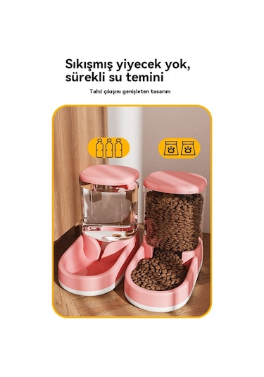 Pet Su Sebili Kedi Otomatik Çiftçi-pembe