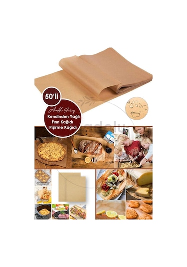 50li Fırınlanabilir Kendinden Yağlı Pişirme Kağıdı 30x40 Tek Kullanımlık Fırın Kağıdı Airfryer Kağıdı