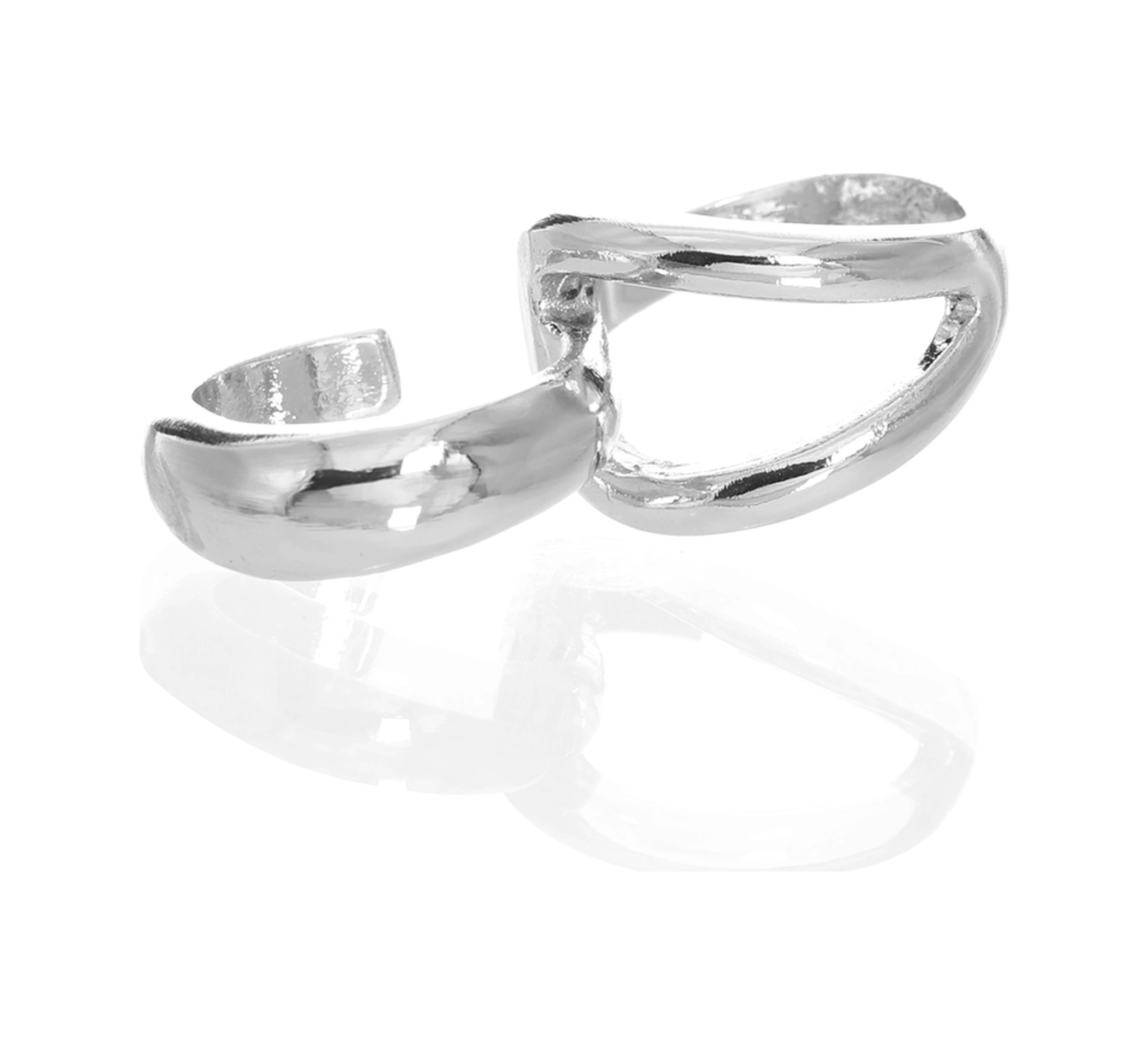 Labalaba Kadın İki Parmak Tasarım Yüzük Gümüş