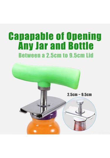 Jokmae Paslanmaz Çelik Kavanoz Açacağı - Her Boyuta Uygun, Yeşil Ve Gümüş Diğer