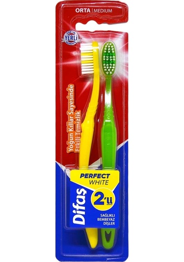 Difaş Perfect White 2'li Diş Fırçası Medium
