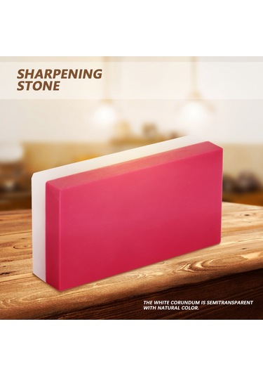 Springsun Çift Taraflı Gritli 3000/10000 Gümüş Ahenkli Ruby Taşlı Bıçak Kesici, Gözlük, Cam Temizleyici - 50x25x10mm