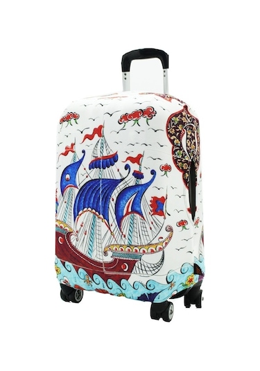 My Saraciye 57 Valiz Kılıfı, Bavul Kılıfı - Çini Gemi 57 Çok Renkli