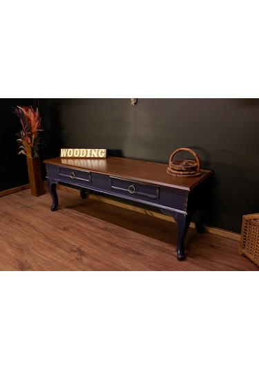 Wooding 100 Cm Masif Ceviz Lacivert Tv Ünitesi