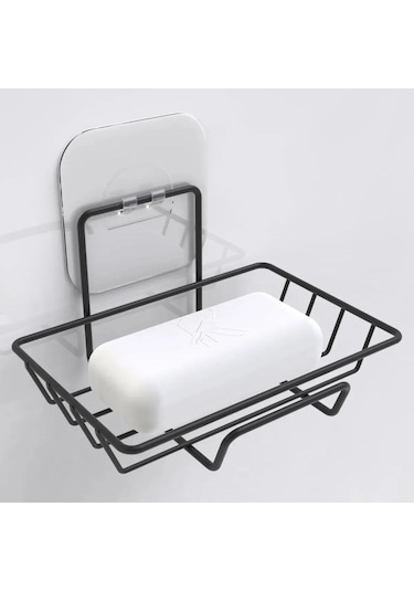 Kendiliğinden Yapışkanlı Atif Tekli Sabunluk Siyah Siyah