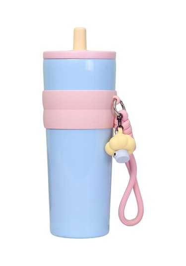 Hangfox 710ml 316 Paslanmaz Çelik Isı Yalıtımlı Matara, İçecekleri Saatlerce Sıcak/soğuk Tutar, Sürekli İçme Kamışı, Taşınabilir, Sızıntısız, Araba Fincan Tutucusuna Uygun Mavi Mavi